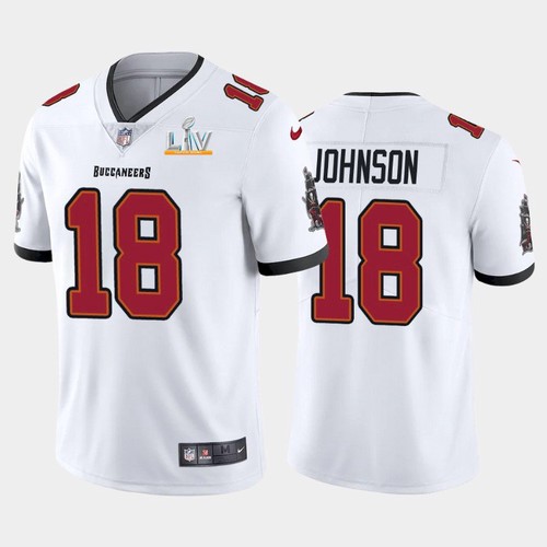 Men's White Tampa Bay Buccaneers #18 Tyler Johnson 2021 Super Bowl LV Limited Stitched Jersey